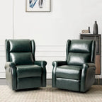 Faux Leather Swivel Nursery Recliners (Metal Base) — Set of 2