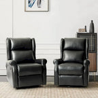 Faux Leather Swivel Nursery Recliners (Metal Base) — Set of 2