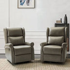 Faux Leather Swivel Nursery Recliners (Metal Base) — Set of 2
