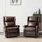 Faux Leather Swivel Nursery Recliners (Metal Base) — Set of 2
