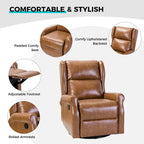 Faux Leather Swivel Nursery Recliners (Metal Base) — Set of 2