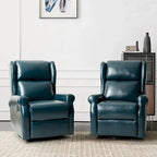 Faux Leather Swivel Nursery Recliners (Metal Base) — Set of 2