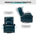 Faux Leather Swivel Nursery Recliners (Metal Base) — Set of 2