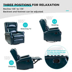 Faux Leather Swivel Nursery Recliners (Metal Base) — Set of 2