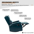 Faux Leather Swivel Nursery Recliners (Metal Base) — Set of 2