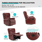 Faux Leather Swivel Nursery Recliners (Metal Base) — Set of 2
