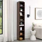 8-Tier Media Tower Rack,CD DVD Slim Storage Cabinet with Adjustable Shelves,Multi-functional double-decker bookcase