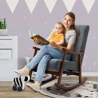 AVAWING Upholstered Rocking Chair ModernHighBackArmchair Set of 2