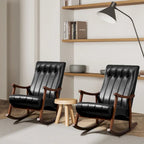 AVAWING Upholstered Rocking Chair ModernHighBackArmchair Set of 2