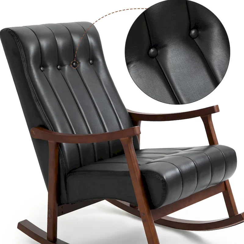 AVAWING Upholstered Rocking Chair ModernHighBackArmchair Set of 2