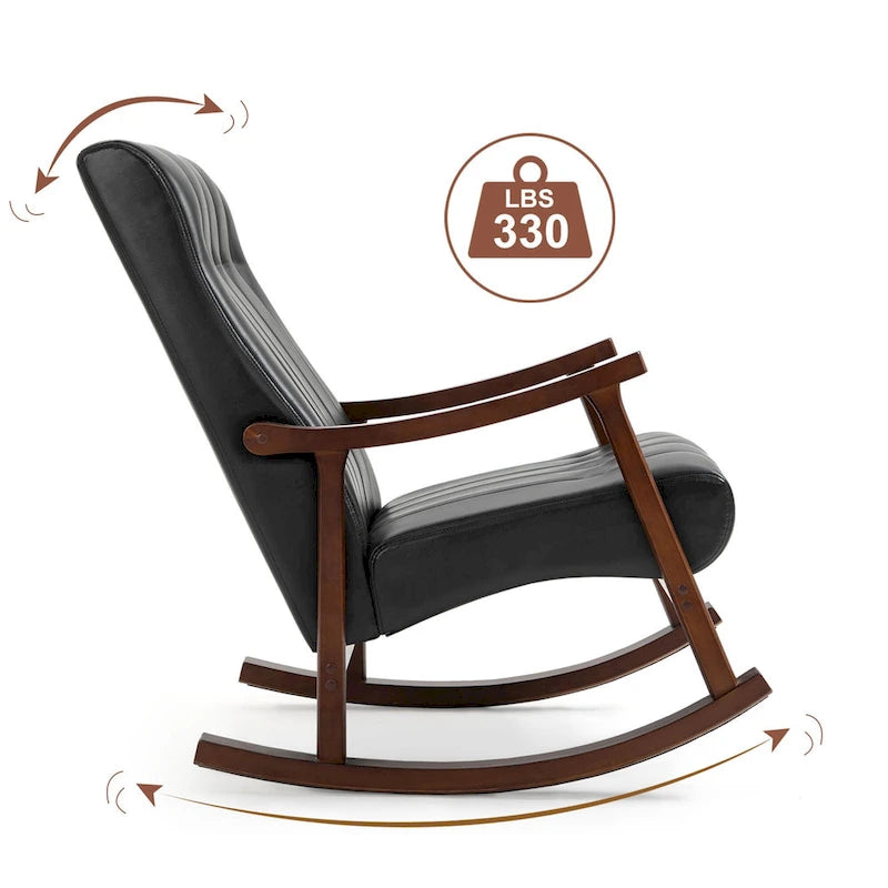 AVAWING Upholstered Rocking Chair ModernHighBackArmchair Set of 2