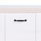 Minimalist Wooden Storage Bench with Seat Cushion, White