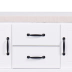 Minimalist Wooden Storage Bench with Seat Cushion, White