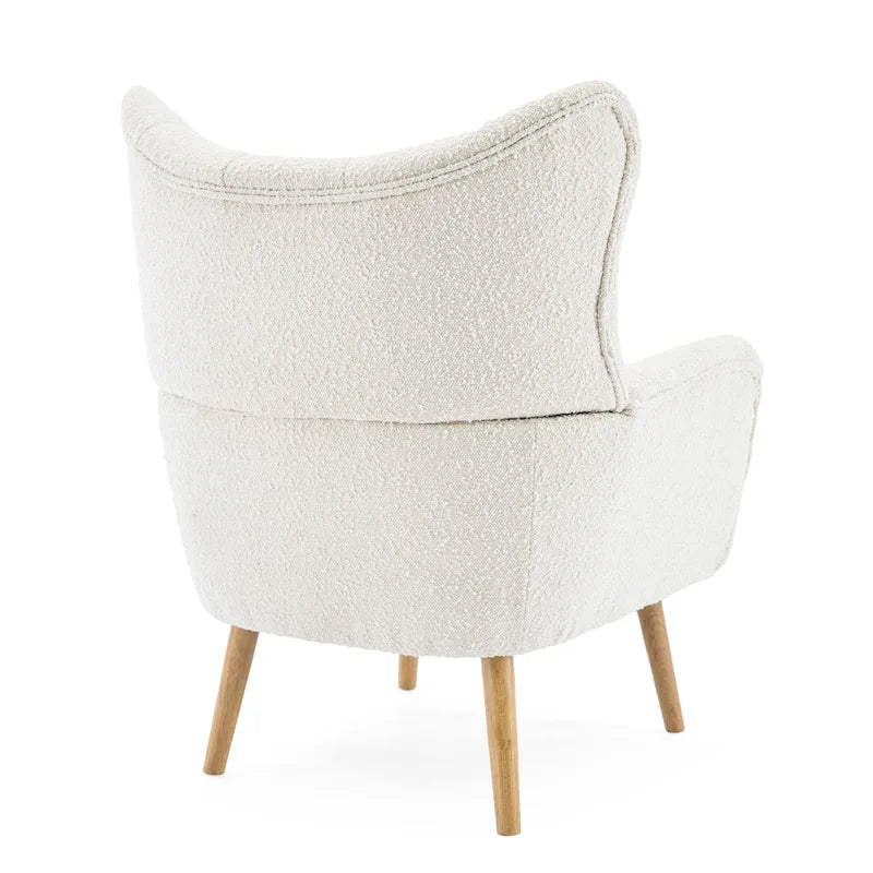 Almond Boucle Wingback Tufted Club Chair by Christopher Knight Home