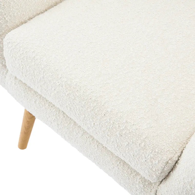 Almond Boucle Wingback Tufted Club Chair by Christopher Knight Home
