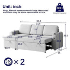 85.8 Upholstery Sleeper Sectional Sofa Pull Out Sofa Bed with Storage Space