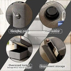 85.8 Upholstery Sleeper Sectional Sofa Pull Out Sofa Bed with Storage Space