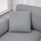 HOMCOM Fabric Sectional Couch with Reversible Sleeper Sofa, Modern L Shaped Sectional Sofa with Pillows, Wooden Legs