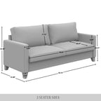 CraftPorch Corduroy Mid-Century Modern Velvet Upholstered Loveseat