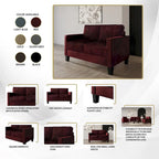 CraftPorch Corduroy Mid-Century Modern Velvet Upholstered Loveseat