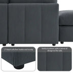 93Modern Sectional Sofa with Vertical Stripes