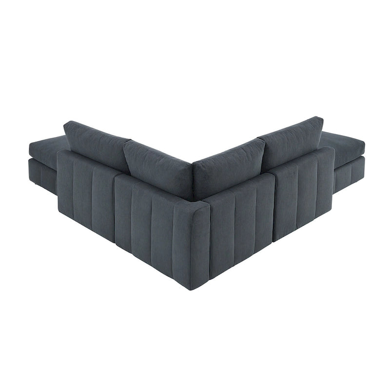 93Modern Sectional Sofa with Vertical Stripes