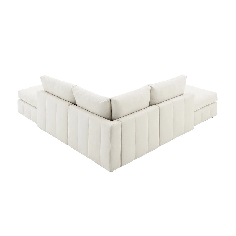93Modern Sectional Sofa with Vertical Stripes