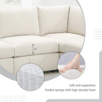 93Modern Sectional Sofa with Vertical Stripes