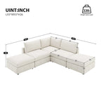 93Modern Sectional Sofa with Vertical Stripes