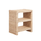 Spiroa 22 Coastal Bohemian Rattan/Wood 3 Tier End Table, Natural, by JONATHAN Y - 22.04