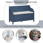 Solid wood Entryway Multifunctional Storage Bench with Safety Hinge