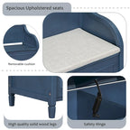 Solid wood Entryway Multifunctional Storage Bench with Safety Hinge