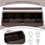 Solid wood Entryway Multifunctional Storage Bench with Safety Hinge