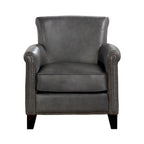 Traditional Leather Accent Chair 1pc Solid Wood Frame Top-Grain Leather Nailhead Trim Classic Modern Living Room Furniture