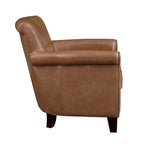 Traditional Leather Accent Chair 1pc Solid Wood Frame Top-Grain Leather Nailhead Trim Classic Modern Living Room Furniture