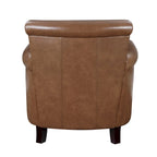 Traditional Leather Accent Chair 1pc Solid Wood Frame Top-Grain Leather Nailhead Trim Classic Modern Living Room Furniture