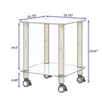 Modern 2-Tier Space End Table, Sofa Table, Side Table with Storage Shelve