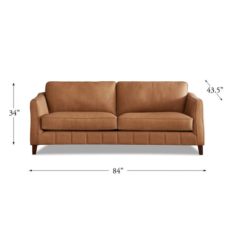 Hydeline Aria Top Grain Leather Sofa and Chair Set with Feather Memory Foam and Springs