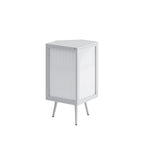 22.25 Floor Coner Cabinet with Tempered Glass Door & Storage Shelves