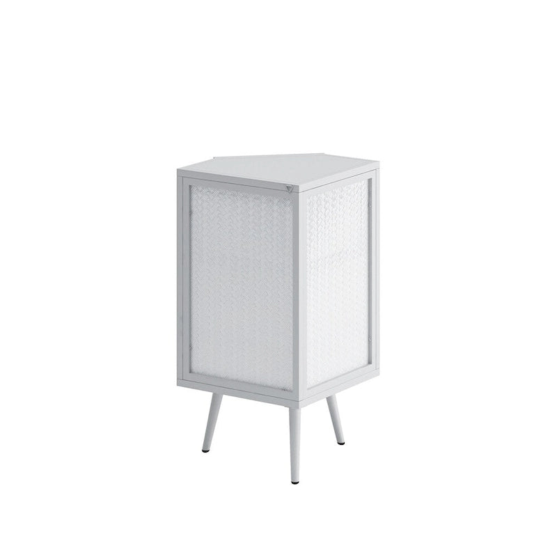 22.25 Floor Coner Cabinet with Tempered Glass Door & Storage Shelves