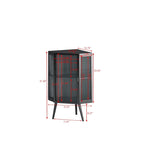 22.25 Floor Coner Cabinet with Tempered Glass Door & Storage Shelves