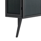 22.25 Floor Coner Cabinet with Tempered Glass Door & Storage Shelves
