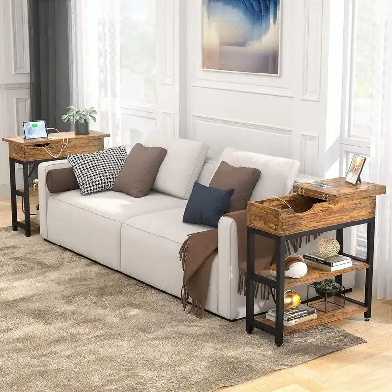 End Table with Charging Station - 11D x 23.6W x 24.5H