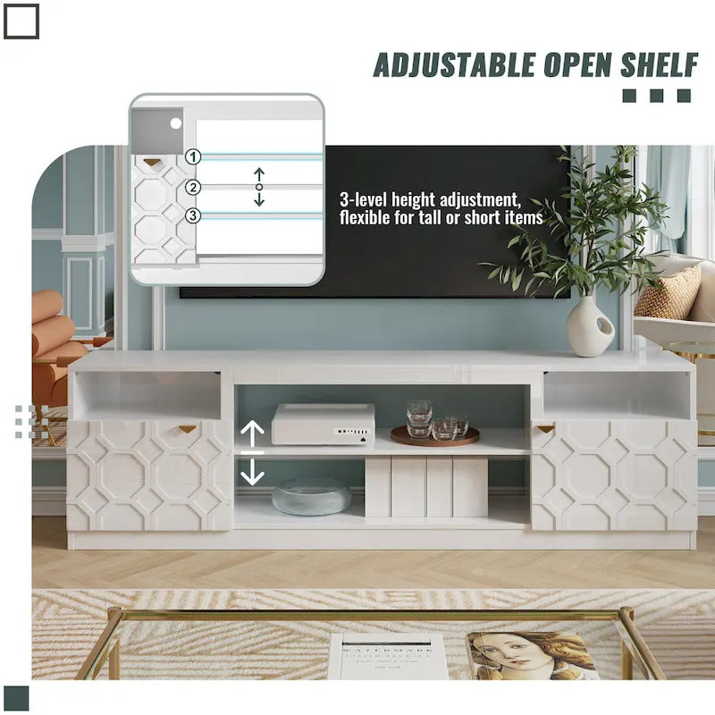 Clihome 70 High Gloss TV Stand