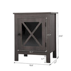 Set of 2 Industrial Nightstand Bedside End Table with Door