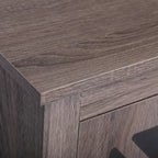 Set of 2 Industrial Nightstand Bedside End Table with Door