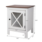 Set of 2 Industrial Nightstand Bedside End Table with Door