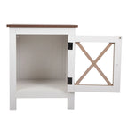 Set of 2 Industrial Nightstand Bedside End Table with Door