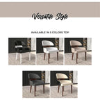Leather Dining Chair with a Curved Back in Rubberwood Ethos Series by LeisureMod