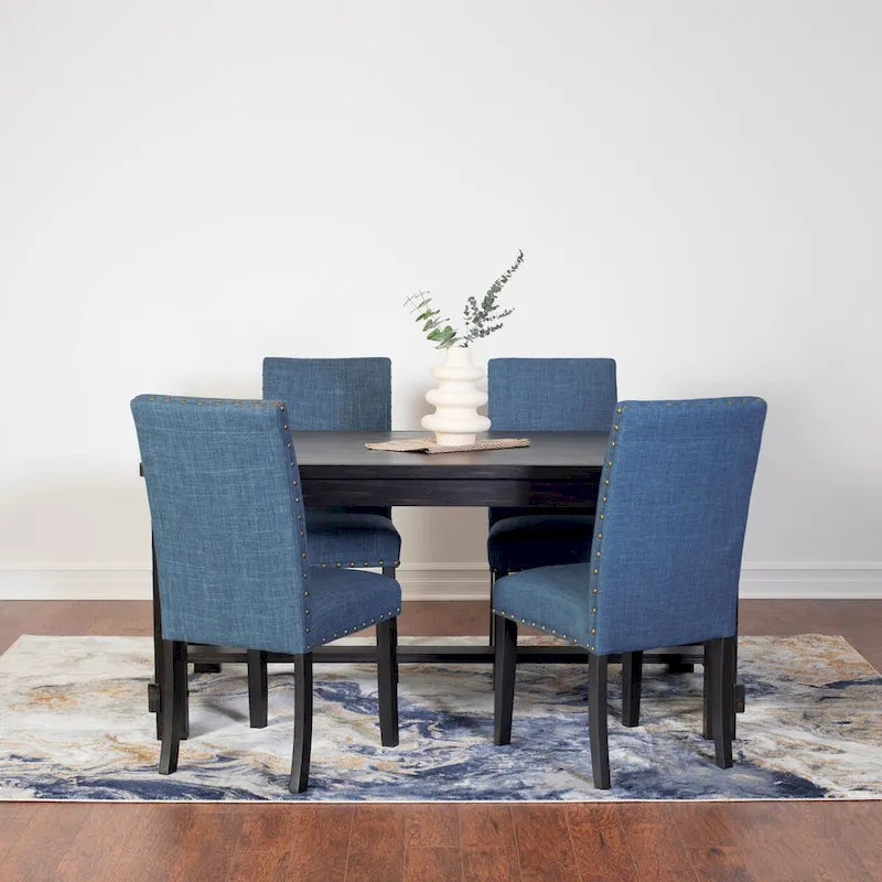 Roundhill Furniture Muzzi Contemporary 7-Piece Dining Set, Dining Table with 6 Stylish Chairs